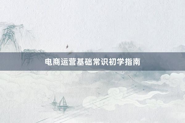 电商运营基础常识初学指南
