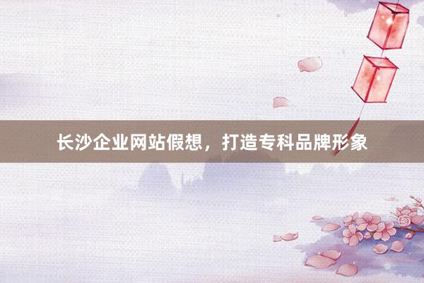 长沙企业网站假想，打造专科品牌形象
