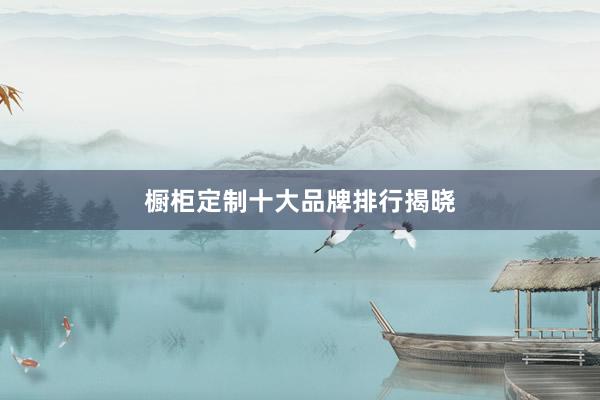 橱柜定制十大品牌排行揭晓